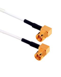 Amphenol CO-188RASMAX2-003 Brown RG188 SMA High Temp Coaxial Cable, SMA Right Angle, Male to Male, 50 Ohm, 3'