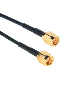 Amphenol CO-174SMAX200-000.6 Black RG174 SMA Coaxial Cable, 50 Ohm, SMA Male to SMA Male, 0.6'
