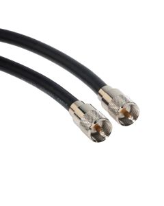 Amphenol CO-213UHFMX20-005 Black RG213 UHF PL-259 Coaxial Cable, 50 Ohm, Male to Male, 5'