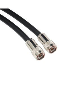 Amphenol CO-213NTYPEX2-010 Black RG213 Low Loss Coaxial Cable, Type N Male to Male, 10'