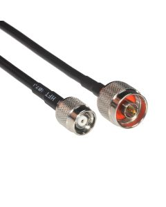 Amphenol CO-058TNCRPTN-015 Black RG58 RP-TNC Male to Type N Male Coaxial Cable, 50 Ohm, 15'